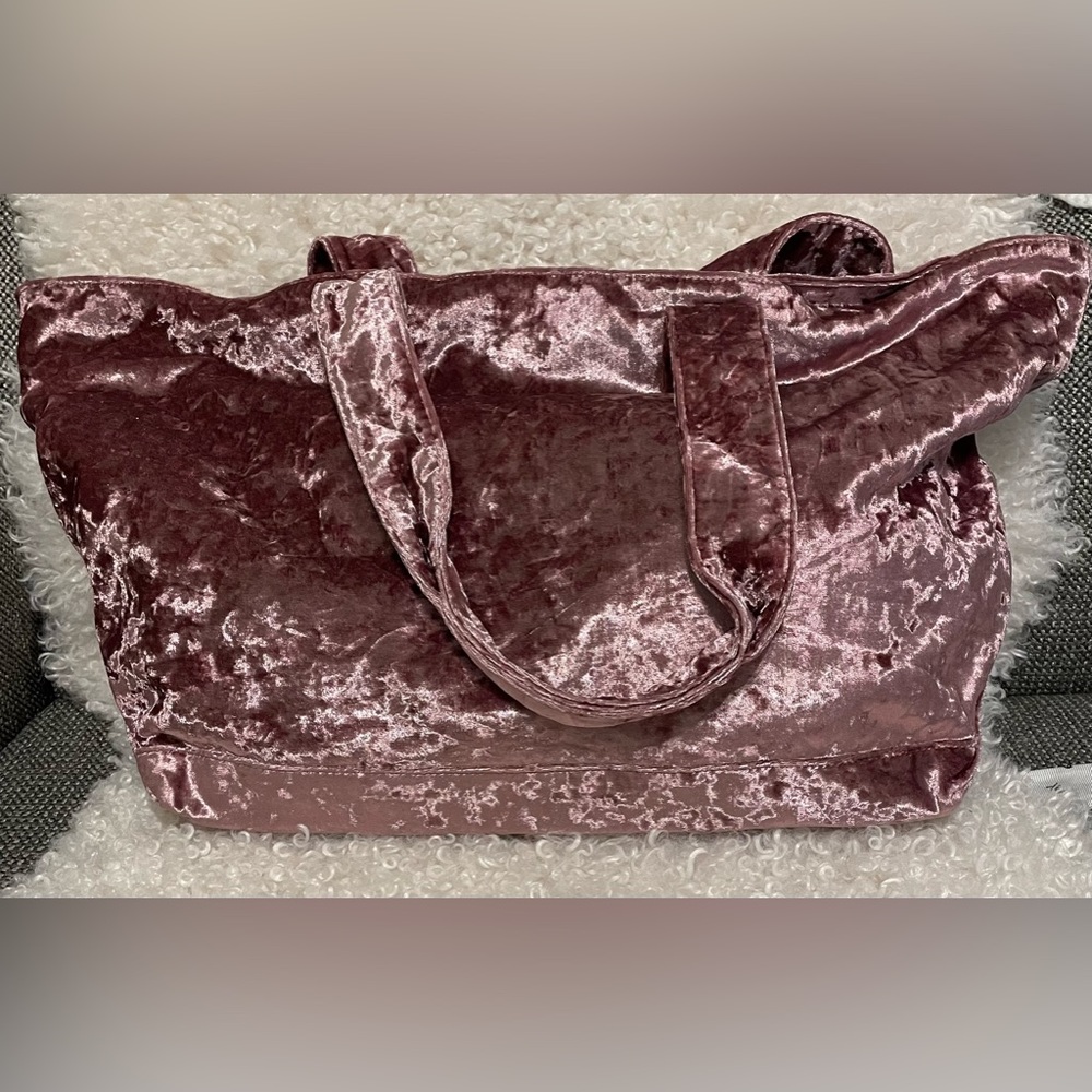 Tabitha Webb Pink Crushed Velvet Tote Bag